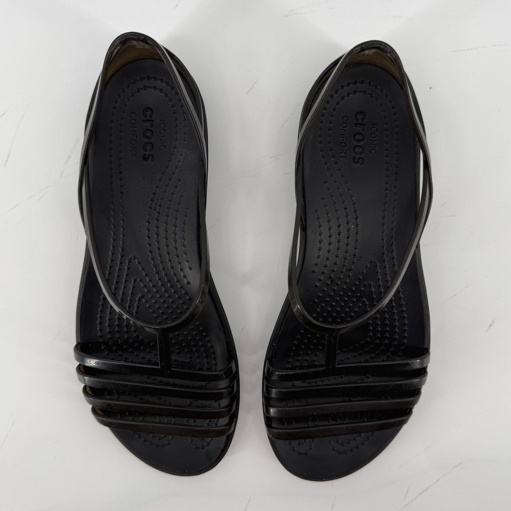 Crocs Isabella Strappy Sandal Black Women 5 Slip On Y2K Jelly Lightweight New - Picture 4 of 9